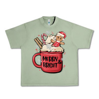 Oil Green merry and bright Urban Heavy Tee - MaliasSmallBusiness
