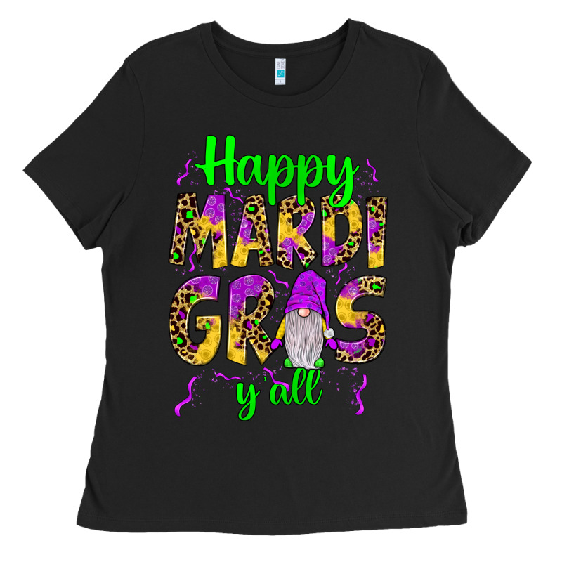 Happy Mardi Gras Y'all Gnome Ladies Tee by JahusDesignShop | Teevron