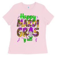 Bubblegum Pink happy mardi gras y'all gnome Ladies Tee - JahusDesignShop