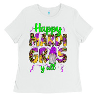 White happy mardi gras y'all gnome Ladies Tee - JahusDesignShop
