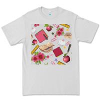 Dove Grey back to school  seamless pattern Premium Tee - BundleAndBundleShop