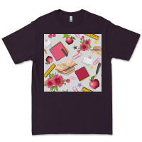 Plum back to school  seamless pattern Premium Tee - BundleAndBundleShop