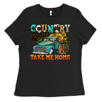Black country roads take me home vintage truck Ladies Tee - Jasminsmagicworld