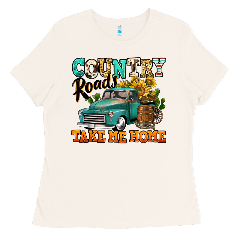 Country Roads Take Me Home Vintage Truck Ladies Tee by Jasminsmagicworld | Teevron