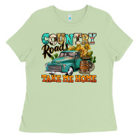 Matcha country roads take me home vintage truck Ladies Tee - Jasminsmagicworld