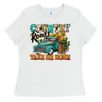 White country roads take me home vintage truck Ladies Tee - Jasminsmagicworld