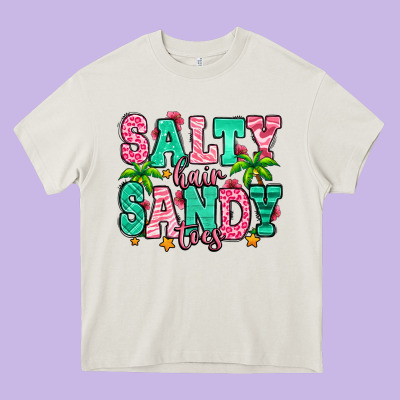 Salty Hair Sandy Toes Heavy Core Tee Designed By Jasminsmagicworld