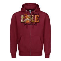 Burgundy I Think I Love Fall Most of All Zipper Hoodie - texasbilliewilder