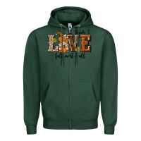 Sports Green I Think I Love Fall Most of All Zipper Hoodie - texasbilliewilder