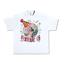 White festive af Urban Heavy Tee - MaliasSmallBusiness