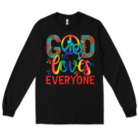 Black Lgbtq God Loves Everyone With Unicorn Long Sleeve Tee - BundleAndBundleShop