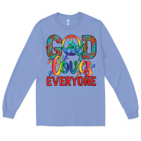 Colony Blue Lgbtq God Loves Everyone With Unicorn Long Sleeve Tee - BundleAndBundleShop