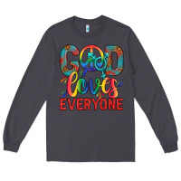 Smoke Lgbtq God Loves Everyone With Unicorn Long Sleeve Tee - BundleAndBundleShop