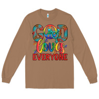 Toasted Coconut Lgbtq God Loves Everyone With Unicorn Long Sleeve Tee - BundleAndBundleShop