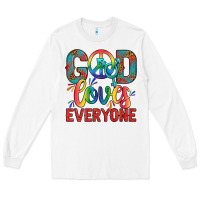 Lgbtq God Loves Everyone With Unicorn Long Sleeve Tee | Teevron