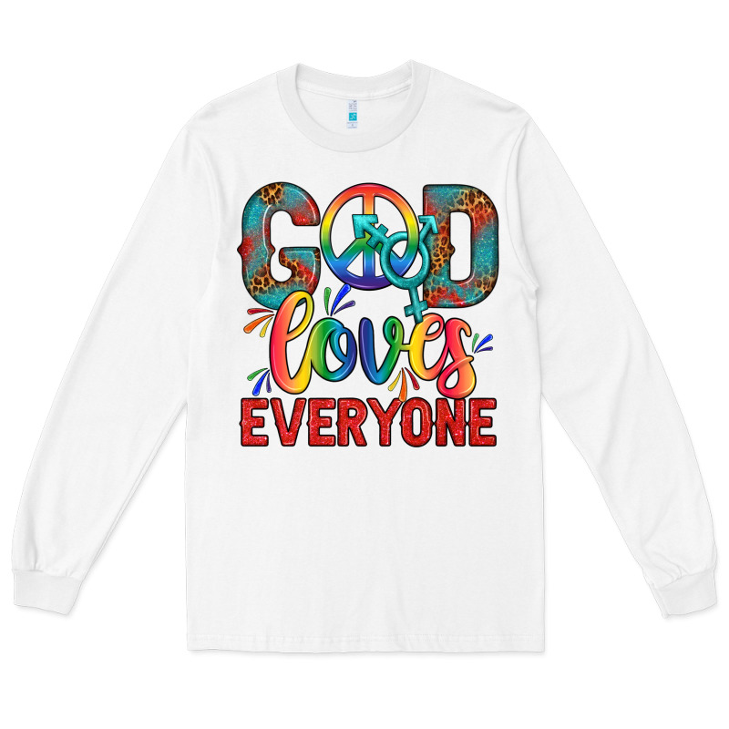 Lgbtq God Loves Everyone With Unicorn Long Sleeve Tee by BundleAndBundleShop | Teevron