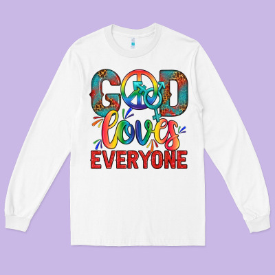 Lgbtq God Loves Everyone With Unicorn Long Sleeve Tee Designed By Bundleandbundleshop
