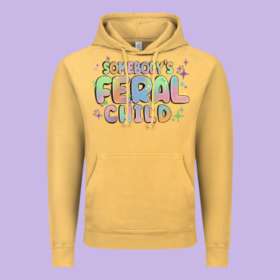 Somebody's Feral Child Vintage Hoodie Designed By Maliassmallbusiness