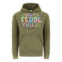 Vintage Olive somebody's feral child Vintage Hoodie - MaliasSmallBusiness