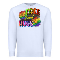 White Free dad hugs Premium Sweatshirt - CowGirlArtShop