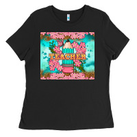 Teacher Floral Pencil Tumbler Ladies Tee | Teevron