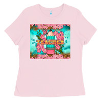 Bubblegum Pink teacher floral pencil tumbler Ladies Tee - BundleAndBundleShop