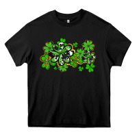 Black cowhide and leopard shamrocks Heavy Core Tee - AdoDesignShop
