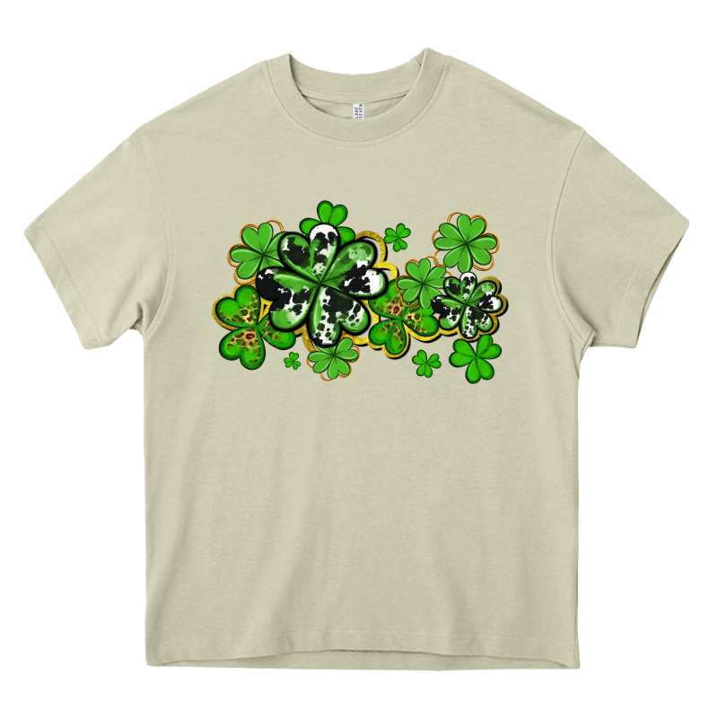 Cowhide And Leopard Shamrocks Heavy Core Tee by AdoDesignShop | Teevron