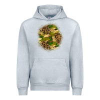 Heather Grey camouflage and leopard patch Urban Hoodie - BundleAndBundleShop