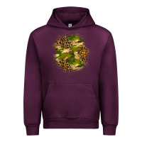 Mauve Wine camouflage and leopard patch Urban Hoodie - BundleAndBundleShop
