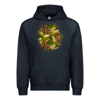 Navy camouflage and leopard patch Urban Hoodie - BundleAndBundleShop