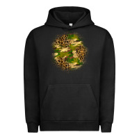 Pigment Black camouflage and leopard patch Urban Hoodie - BundleAndBundleShop