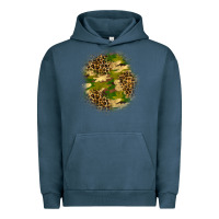 Pigment Midnight Navy camouflage and leopard patch Urban Hoodie - BundleAndBundleShop