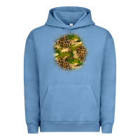 Pigment Pebble Blue camouflage and leopard patch Urban Hoodie - BundleAndBundleShop