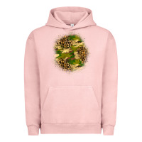 Pigment Salmon camouflage and leopard patch Urban Hoodie - BundleAndBundleShop