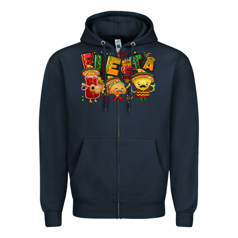 Fiesta With Taco, Nacho, Souce Zipper Hoodie by NancyCooperArtShop | Teevron