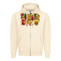 Sandshell Fiesta with taco, nacho, souce Zipper Hoodie - NancyCooperArtShop