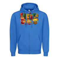 True Royal Fiesta with taco, nacho, souce Zipper Hoodie - NancyCooperArtShop