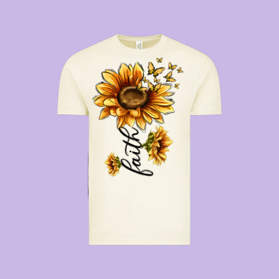 Faith Sunflower Vintage Tee Designed By Maliassmallbusiness