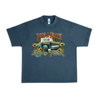 Midnight Navy i got a heart like a truck western sunflower Urban Heavy Tee - NancyCooperArtShop