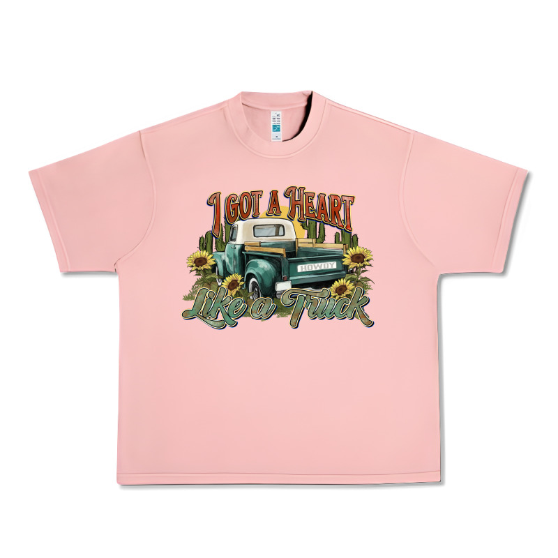 I Got A Heart Like A Truck Western Sunflower Urban Heavy Tee by NancyCooperArtShop | Teevron