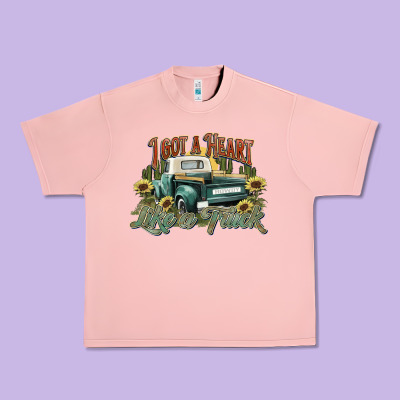 I Got A Heart Like A Truck Western Sunflower Urban Heavy Tee Designed By Nancycooperartshop