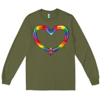 Army Green Lgbtq Heart Balloon Long Sleeve Tee - BundleAndBundleShop