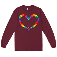 Burgundy Lgbtq Heart Balloon Long Sleeve Tee - BundleAndBundleShop