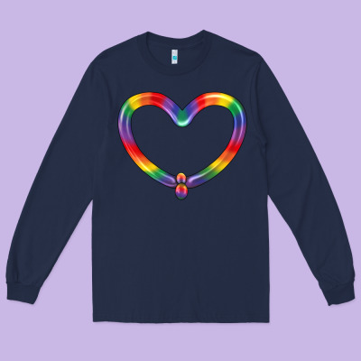 Lgbtq Heart Balloon Long Sleeve Tee Designed By Bundleandbundleshop