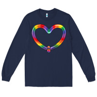Navy Lgbtq Heart Balloon Long Sleeve Tee - BundleAndBundleShop