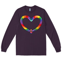 Plum Lgbtq Heart Balloon Long Sleeve Tee - BundleAndBundleShop