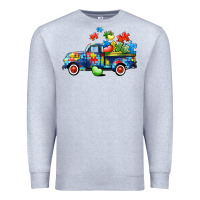Heather Grey Autism truck Premium Sweatshirt - CowGirlArtShop