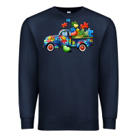 Navy Autism truck Premium Sweatshirt - CowGirlArtShop