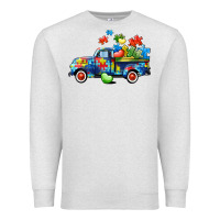 Oatmeal Heather Autism truck Premium Sweatshirt - CowGirlArtShop